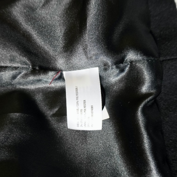 Retro Wool Coat Women Sz M Black Belted Wrap Style Knee Length Wide Collar - Picture 11 of 12